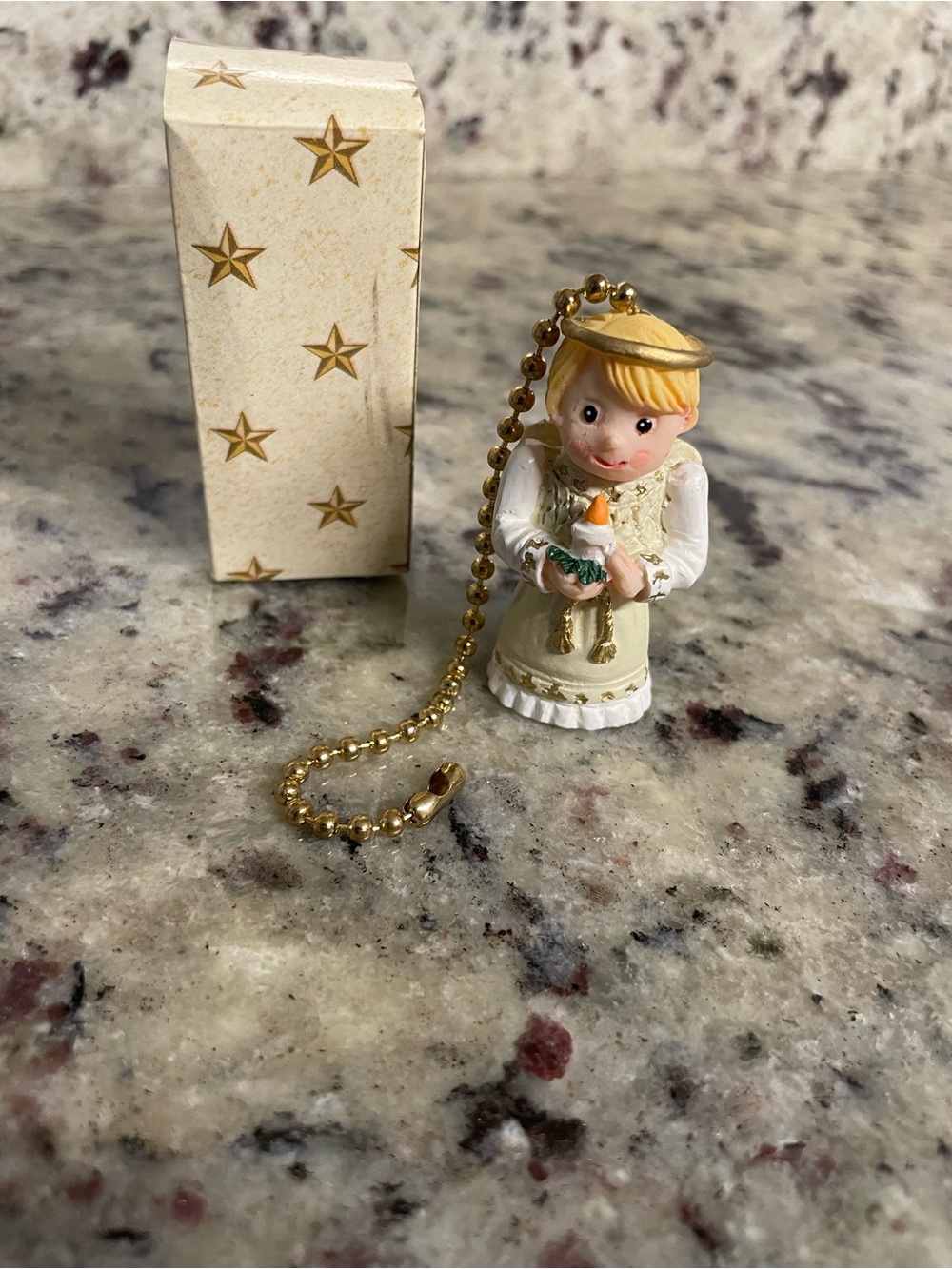 Vintage angelic choir boy fan pull ornament collectors chord